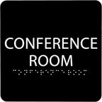 ADA CENTRAL SIGNS - 6" X6" Conference Room Sign- ADA Compliant Tactile Graphics Grade 2 Braille Text Acrylic Wall Signs - Authorized Personnel Only, Meeting Privacy Door Sign for Schools, and Offices