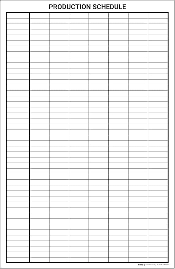 Production Schedule Portrait Whiteboard 36" x 24"
