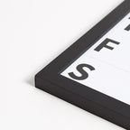 U Brands Framed Magnetic Weekly Calendar Dry Erase White Board, Office Supplies, Black Frame, with Marker, Magnet, 11” x 18”