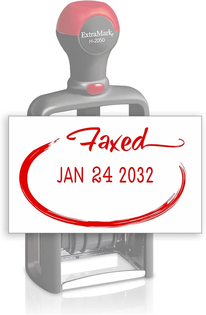 Heavy Duty Style Office Date Stamp with FAXED - Self Inking Dater - Style C - Red Ink Color