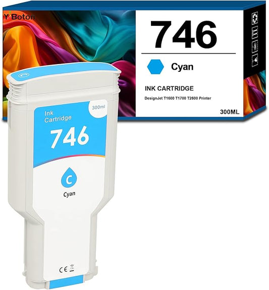 746 Cyan Ink Cartridge (P2V83A) High Capacity Compatible Ink Cartridge for 746 Z6 & Z9+ Large Format Plotter Printer,300-ml
