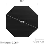 DESKU - Octagon Gaming Chair Mat, Computer and Office Chair Mat for Hard Floors, Black, 46 Inches x 49.5 Inches, Made in The USA
