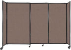 Versare Straightwall Sliding Portable Wall Partition | Freestanding Office Dividers | Locking Wheels | Temporary Room Separator | 7'2'' Wide x 5' Tall Latte Fabric Panels