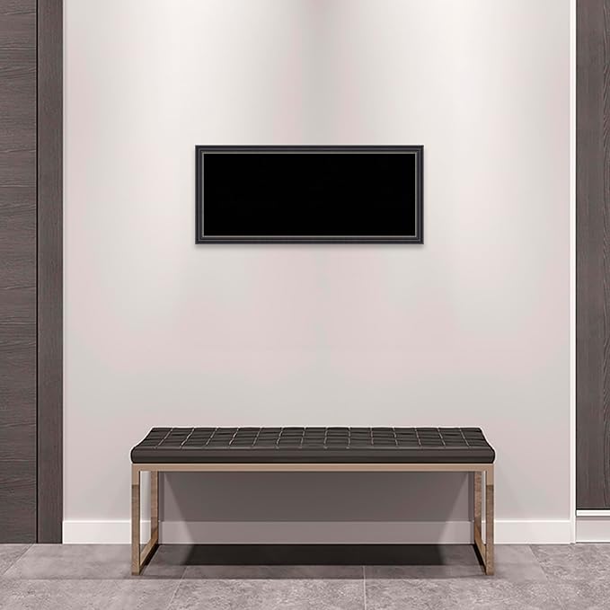 Amanti Art Black Cork Board for Wall, 14x32 Vision Board with Black Wood Frame, Medium Corkboard Office Decor for Home Organization, Traditional Corkboard Pinboard to Display Items for Home