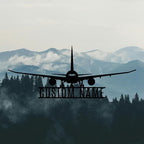Personalized Metal Airplane Wall Art, Airplane Name Sign, Customized Pilot Name Sign, Airplane Hangar Sign Decor, Aviation Home Office Decor, Large Outdoor Decor, Pilot Gifts, Aircraft Lovers Gift