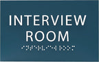 ADA CENTRAL SIGNS - 6" X4" Interview Room Sign - ADA Compliant Tactile Graphics Grade 2 Braille Text Acrylic Wall Sign | Privacy, Meeting, Room Name Sign for Schools, Hospitals, Offices, & Apartments