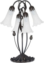 Bieye LS10 Lily Flower Blown Glass Lampshade (White, Opening I.D. 1.26" x O.D. 1.5")