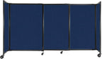 Versare Straightwall Sliding Portable Wall Partition | Freestanding Office Dividers | Locking Wheels | Temporary Room Separator | 7'2'' Wide x 4' Tall Navy Blue Fabric Panels