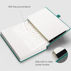 AHGXG Bullet Dotted Journal - 320 Numbered Pages Dot Grid Notebook A5 Thick Journal, 100gsm Thick Dotted Paper, Leather Hardcover,Inner Pocket, 5.75'' × 8.38'' - Cyan