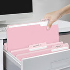 SUNEE File Folders, 120 Pack Manilla Folders 8.5 x 11, Colored File Folders Home Office School Supplies for Documents Files Paper, Pink