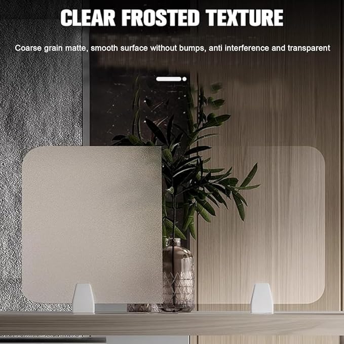 RCJCQSR Acrylic Frosted Privacy Free Standing Screen, Visual Distractions Privacy Panel Portable Desk Divider Guard for Table Top Workstation for Home Office(Size:50x40cm(19.7x15.7))