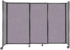 Versare Straightwall Sliding Portable Wall Partition | Freestanding Office Dividers | Locking Wheels | Temporary Room Separator | 7'2'' Wide x 5' Tall Cloud Gray Fabric Panels