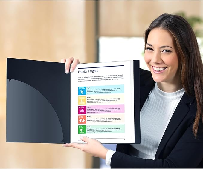 Dunwell Presentation Binder 24-Pocket, Displays 48 Pages, 8.5x11 Portfolio Binder with Plastic Sleeves, Storage and Organizer for Documents, Certificates, Projects, Photos (3 Pack, Black)