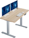 VIVO Electric 43 x 24 in Standing Desk, Memory Height Adjustment, 1B Series, Holds 220 lbs, One-Piece Light Wood Top, Gray Frame, DESK-KIT-1G4C