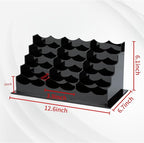 Vevitts Business Acrylic Card Holder Display for Desk, 15 Slots 5 Tiers Multiple-Black Acrylic Business Card Stand Set, Holds Approximately 750 Cards