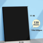 Cardstock Paper, Black Cardstock 8.5x11, 120 Sheets Card Stock, 200GSM Thick Printer Paper 8.5x11, Black Blank Card Stock Paper for Greeting Cards, DIY Cards, Wedding Invitation, Postcards