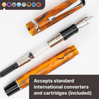 Conklin Duragraph Fountain Pen Orange Nights - Extra Fine Nib, Precision Writing Instrument with Vibrant Finish