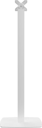 Metal Pole Floor Stand- CTA Premium Thin Profile Retail & Tradeshow Stand with VESA Plate and Base – Compatible with CTA’s Locking Mount (PAD-PARAW) or Any VESA Compatible Mount (ADD-CHKW) - White