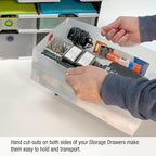 Ultimate Office TierDrop Storage Drawers Measure 9w x 12d x 4 3/4 Inches High for Desk Accessories and Supplies, Set of 2, Includes Color-Coded Finger Rings for Fast and Easy Access to Contents