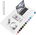 YSAGi Non-Slip Leather Desk Pad, Waterproof Laptop Computer Desk Keyboard Mat, Table Protector Blotter Mat, Large Mouse Pad for Office/Work/Home/Decor(White, 31.5" x 15.7")