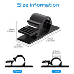 XHF 100pcs Adhesive Cable Wire Clips Black, Outdoor Cable Management Wire Organizer Cord Holder for Under Desk, Car, Wall, TV PC Ethernet Cable