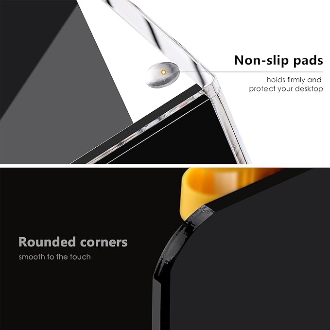 Acrylic Magazine File Holder Desktap Organizer Folder Rack Workspace Sorters, Bookend File Sorter Holder Office Accessories Organization Storage 3 Vertical Compartments, Black