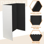 Henoyso 8 Pcs 14 x 22 Inch Black Trifold Poster Board Large Tri Fold Presentation White Display Board Foldable Paperboard for Science Fair School Business Project Exhibition
