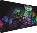 CANFLASHION Gaming Mouse Pad,Large Mouse Pads for Desk,Non-Slip Rubber Base Extended Mousepad,XXL Keyboard Mouse Mat,Computer Keyboard Desk Pad with Stitched Edges,35.4x15.8inch,Succulent Plants