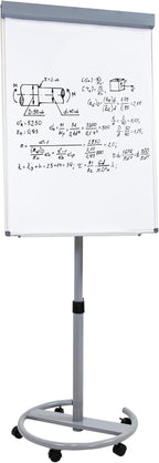 Sunnydaze Adjustable Magnetic Whiteboard Easel – Rolling Dry Erase Board with Flip Chart for Office, Home, or School