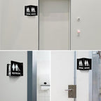 Faittoo Restroom Sign, Bathroom Signs, (4 Pack) 6 x 8 Inches Acrylic Sign, for Office or Business Bathroom and Toilet Door or Wall Decor, Indoor Outdoor Use, Black (Men and women with Handicap)