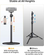 Webcam Tripod Stand for Desk Height Adjustable & 360° Swivel Webcam Mount Compatible with Logitech Webcam C922 C930e C920S C920 C615 C960 NexiGo N60 and BRIO and Other Devices with 1/4" Thread