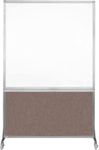 DivideWrite Mobile Whiteboard | Double Sided Dry Erase Board | Portable Office Cubicle Partition | Display for Classrooms, Conference Rooms, Meeting Areas and More | Latte Fabric 4' Wide X 6' Tall