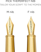 YSTUDIO Stunning Classic Revolve Fountain Pen, Schmidt Gilded Nib, Best Pen Gift Set for Men & Women, Professional, Executive Office, Nice Pens（blue，M nib）