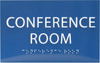 ADA CENTRAL SIGNS - 6" X4" Conference Room Sign - ADA Compliant Tactile Graphics Grade 2 Braille Text Privacy Sign | Wall Mount Plastic Meeting Signs For Schools, Hospitals, Offices, and Apartments