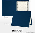 LUXPaper 9.5" x 12" Certificate Holders | Nautical Blue Linen | 100lb. Cover | 100 Qty