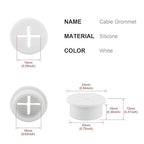 Desk Grommet,3/4 Inch Flexible Rubber Grommets, Silicone Cable Cord Grommet Wire Hole Cover for Desk, Table and Other Furnitures(12Pack)