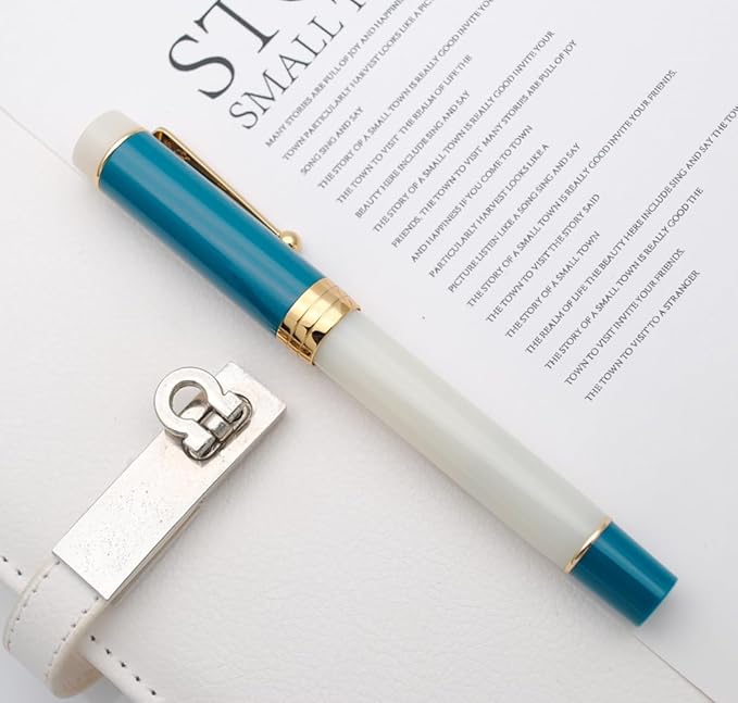 JINHAO 100 Fountain Pen with Ink Converter (Medium Nib 0.7mm, Dark Blue)