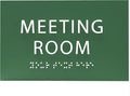 ADA CENTRAL SIGNS - 6" X4" Meeting Room Sign - ADA Compliant Tactile Graphics Grade 2 Braille Text Acrylic Wall Sign | Privacy, Interview, Room Name Sign for Schools, Hospitals, Offices, & Apartments