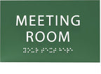 ADA CENTRAL SIGNS - 6" X4" Meeting Room Sign - ADA Compliant Tactile Graphics Grade 2 Braille Text Acrylic Wall Sign | Privacy, Interview, Room Name Sign for Schools, Hospitals, Offices, & Apartments
