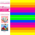 MAGECUBIKU Colored Copy paper 8.5X11 Inches,140 Sheets 20 lb/80GSM 7 Colors Neon Fluorescent Letter Size Printer Multipurpose Paper for Office School Education Daily Printing,Document Copying,Study