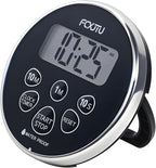 FCXJTU Digital Waterproof Shower Clock Timer, Bathroom Shower Countdown Timer for Kitchen Cooking with Alarm, Magnetic Back, Stand Silver Black