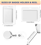 Custom Badge ID Card Holder Personalized Retractable Badges Reel Clip with Picture Photo, 1,50 Pack Bulk - Horizontal