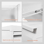 IKIMI 4 Drawer Locking File Cabinet with Wheels,White Metal Mobile Filing Cabinets,Vertical File Cabinet for Home Office,Heavy Duty Rolling Storage Cabinet for A4/Letter/Legal Size,Assembly Required