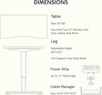 FLEXISPOT EN2 Whole-Piece Bamboo Standing Desk with Clamp Power Strip, 55 x 28 Electric Stand Up Height Adjustable Desk with Cable Management (Black Frame + 55" Bamboo Top, 2 Packages)