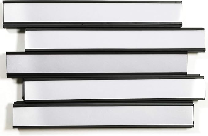 SmartSign Magnetic 'C' Channel Label Holders for Metal Racks and Shelves | 0.75" x 6" Pack of 25