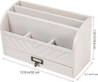 VERGOODR Solid Wooden Desk Drawer Organizer Desktop File Sorter,Desktop Mail Organizer with Handle For Office Supplies,Office Desk Accessories & Workspace Organizers for Home Organization (white)