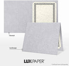 LUXPaper 9.5" x 12" Certificate Holders | Silver Metallic | 105lb. Cover | 100 Qty