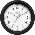 Presentime & Co. 8.5" Modern Farmhouse Essential Wall Clock, Silent Non Ticking, Black Color. (Wall Clock for Office, Home, Bathroom, Kitchen, Bedroom, and School)