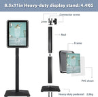 STANDNEE Heavy-Duty 8.5x11 in Floor Stand Holder, Poster Display With PVC Sheet & Heavy-Duty Pedestal, Aluminum Standing Sign, Black (3 Packs)