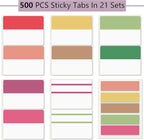 ELII 500 PCS Sticky Index Tabs 2 Inch Book Tabs Page Markers File Tabs Self Adhesive, Labels for Pages Notebooks